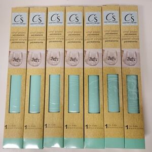 Crafter's Square Glossy Permanent Vinyl Paper Sticker Back 12x48 7 Rolls